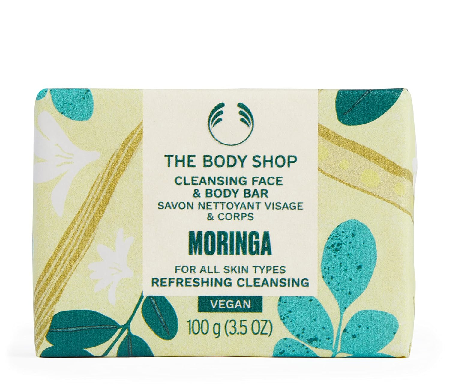 The Body Shop Tuhé mydlo na tvár a telo Moringa Face & Body Bar 100 g