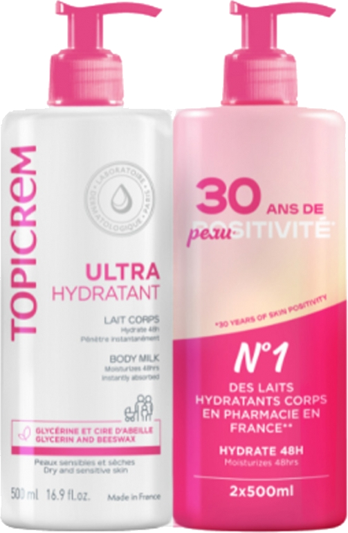 Topicrem Sada hydratačních tělových mlék Ultra Hydratant 2 x 500 ml