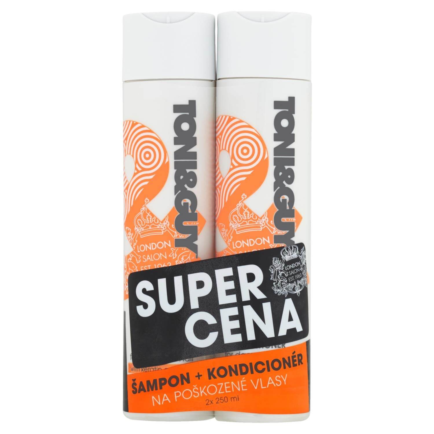 Toni&Guy Zvýhodněné balení šampon + kondicionér pro poškozené vlasy Duo pack 2 x 250 ml