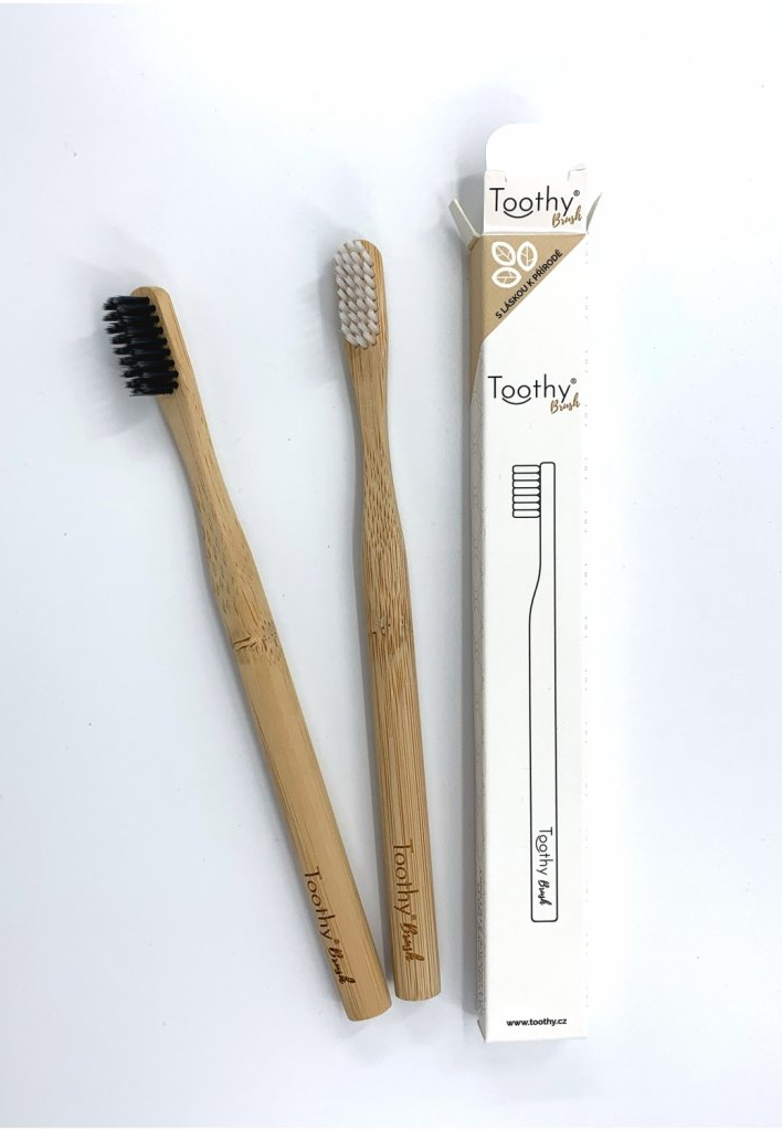 Zobrazit detail výrobku Toothy Bambusový zubní kartáček Brush Bílý 1 ks