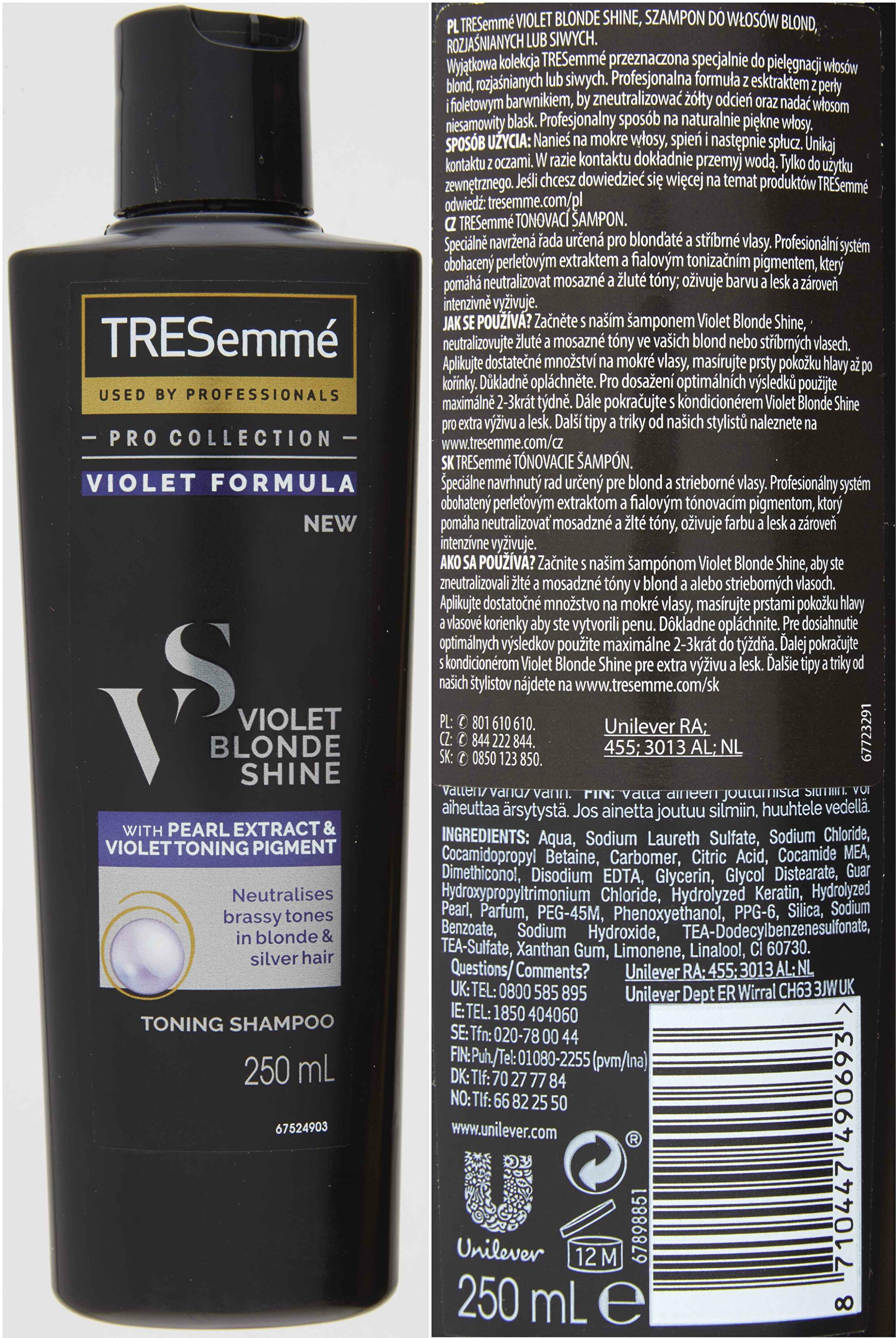 Tónujúci šampón pre blond vlasy Violet Blonde Shine (Toning Shampoo ...