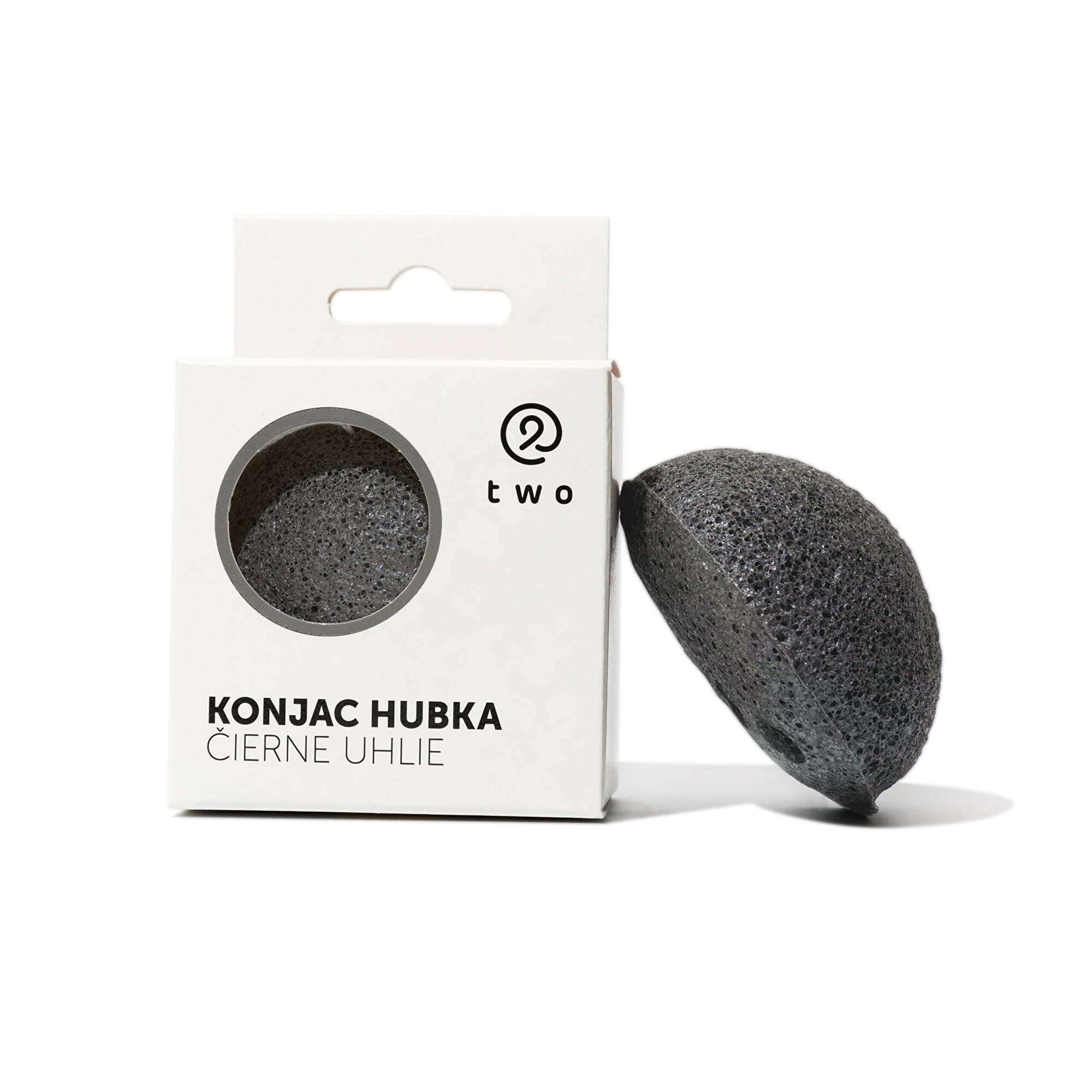 two cosmetics Konjaková houbička s černým uhlím