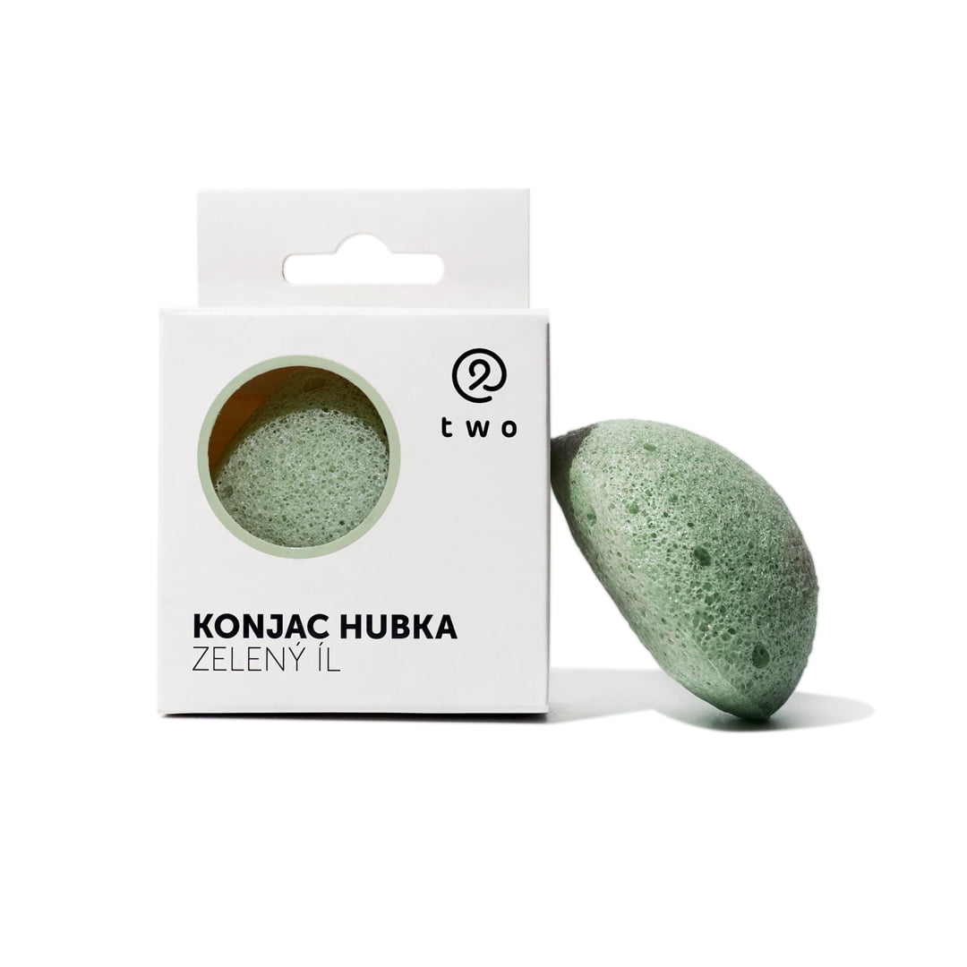 two cosmetics Konjaková houbička se zeleným jílem