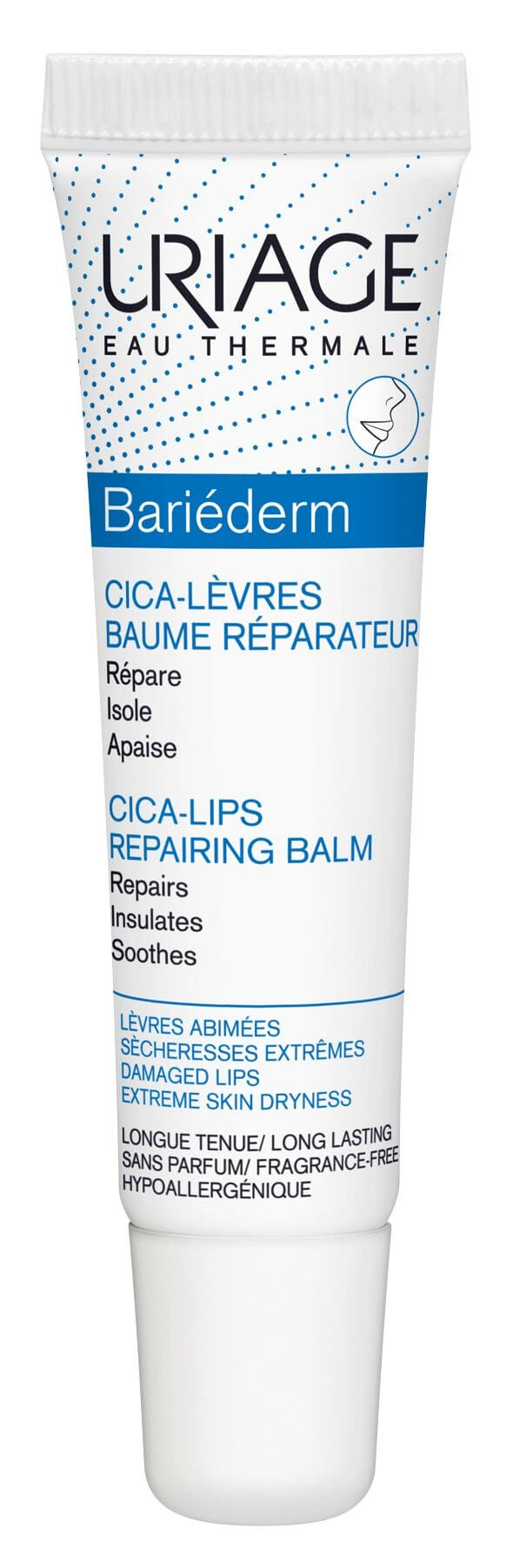 Uriage Regenerační balzám na vysušené a rozpraskané rty Bariéderm (Cica Lips Protection Balm) 15 ml