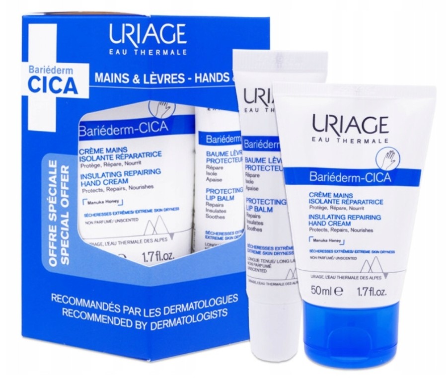 Uriage Set de îngrijire pentru mâini și buze Bariéderm-Cica