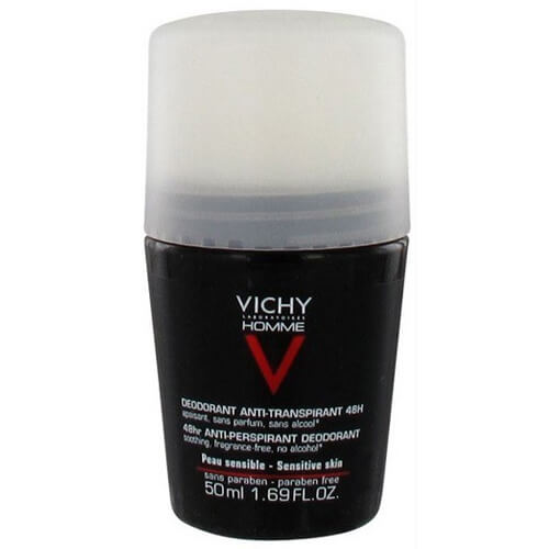 Vichy Dezodorant pre citlivú pokožku Homme 48H Deo roll-on (Anti-Transpirant Extra Sensitive) 50 ml + 2 mesiace na vrátenie tovaru