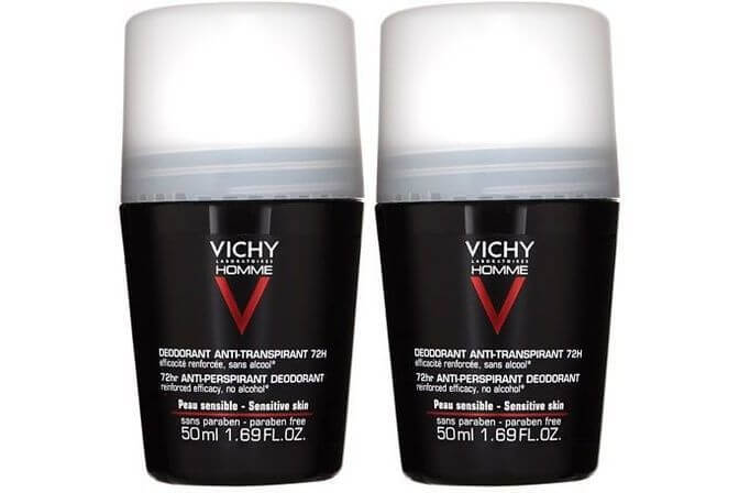 Levně Vichy Sada kuličkových deodorantů pro citlivou pokožku Homme 72H (Deodorant Anti-Transpirant) 2 x 50 ml