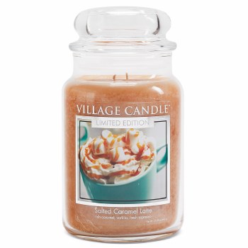 Village Candle Vonná sviečka v skle Latté so slaným karamelom (Salted Caramel Latte) 602 g