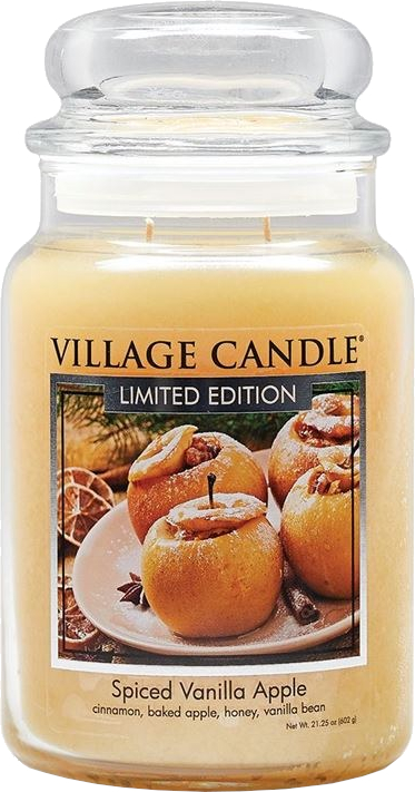 Village Candle Vonná svíčka ve skle Pečené vanilkové jablko (Spiced Vanilla Apple) 602 g