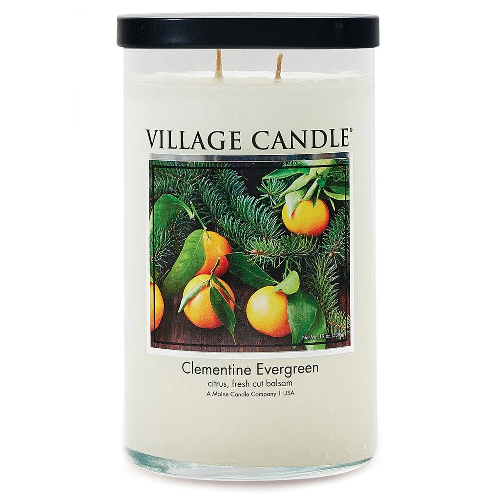 Village Candle Vonná svíčka ve skle Mandarinka a jehličí (Clementine Evergreen) 538 g