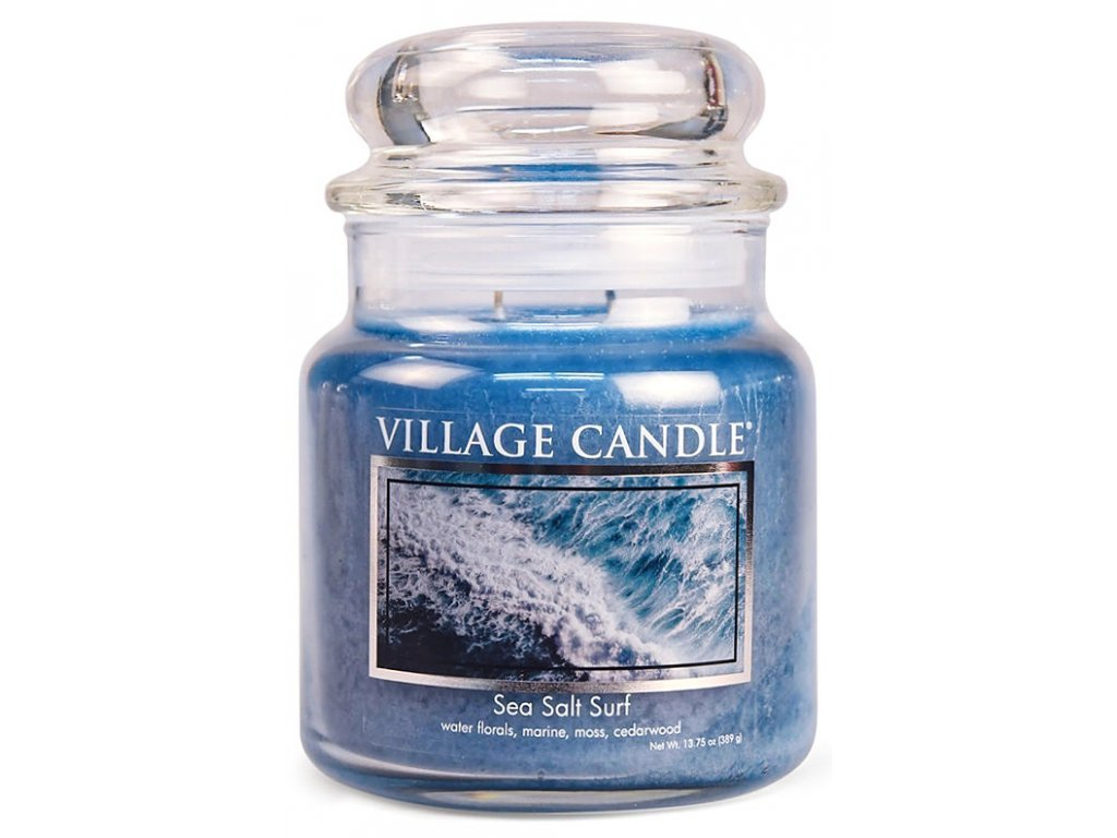 Village Candle Vonná sviečka v skle Morský príboj (Sea Salt Surf) 389 g