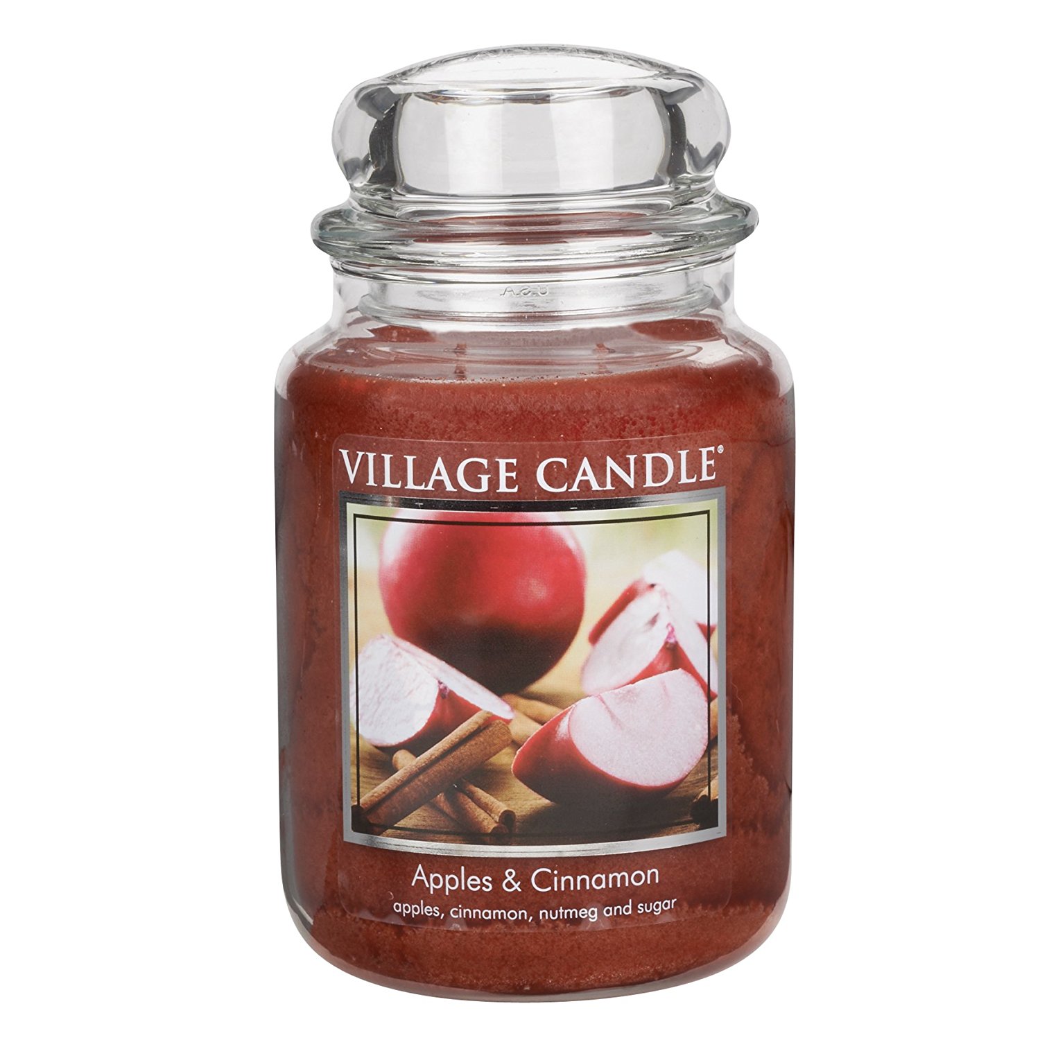 Village Candle Vonná sviečka v skle Jablká a škorica (Apples & Cinnamon) 645 g