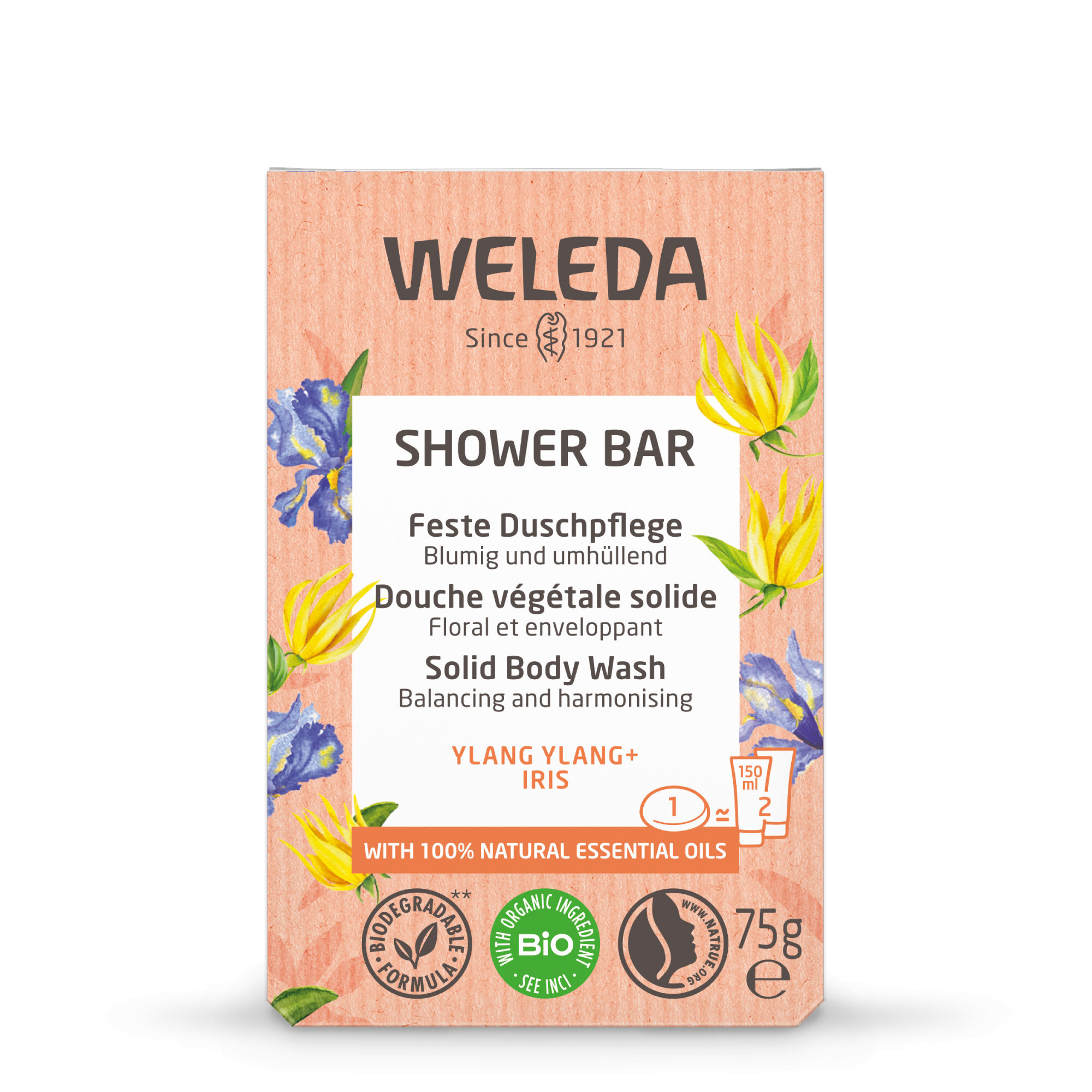 Weleda Květinové vonné mýdlo Ylang Ylang + Iris (Shower Bar) 75 g