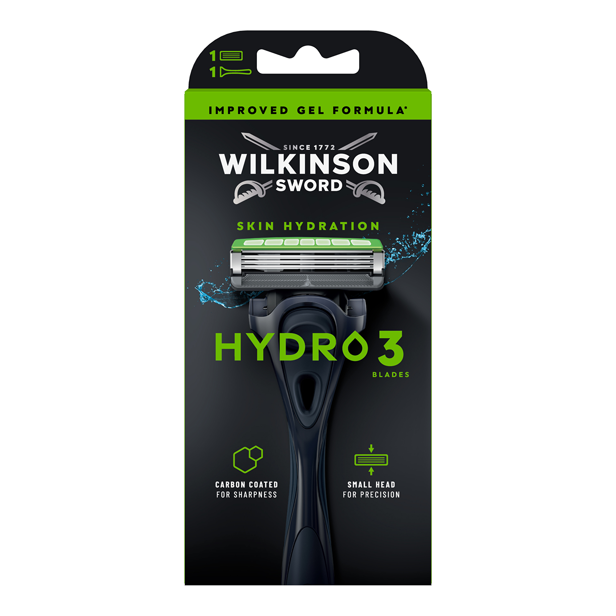 Wilkinson Sword Holiaci strojček Hydro 3 Black Edition + 1 hlavica