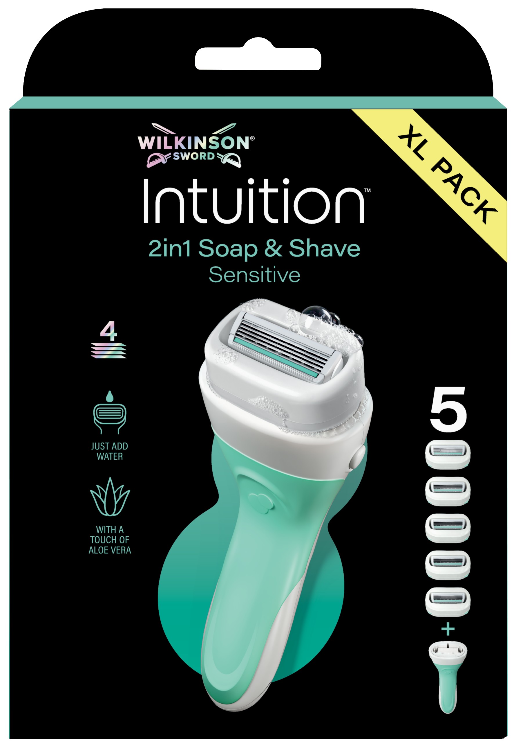 Wilkinson Sword Holiaci strojček pre ženy Intuition 2v1 Sensitive Care + 5 hlavíc