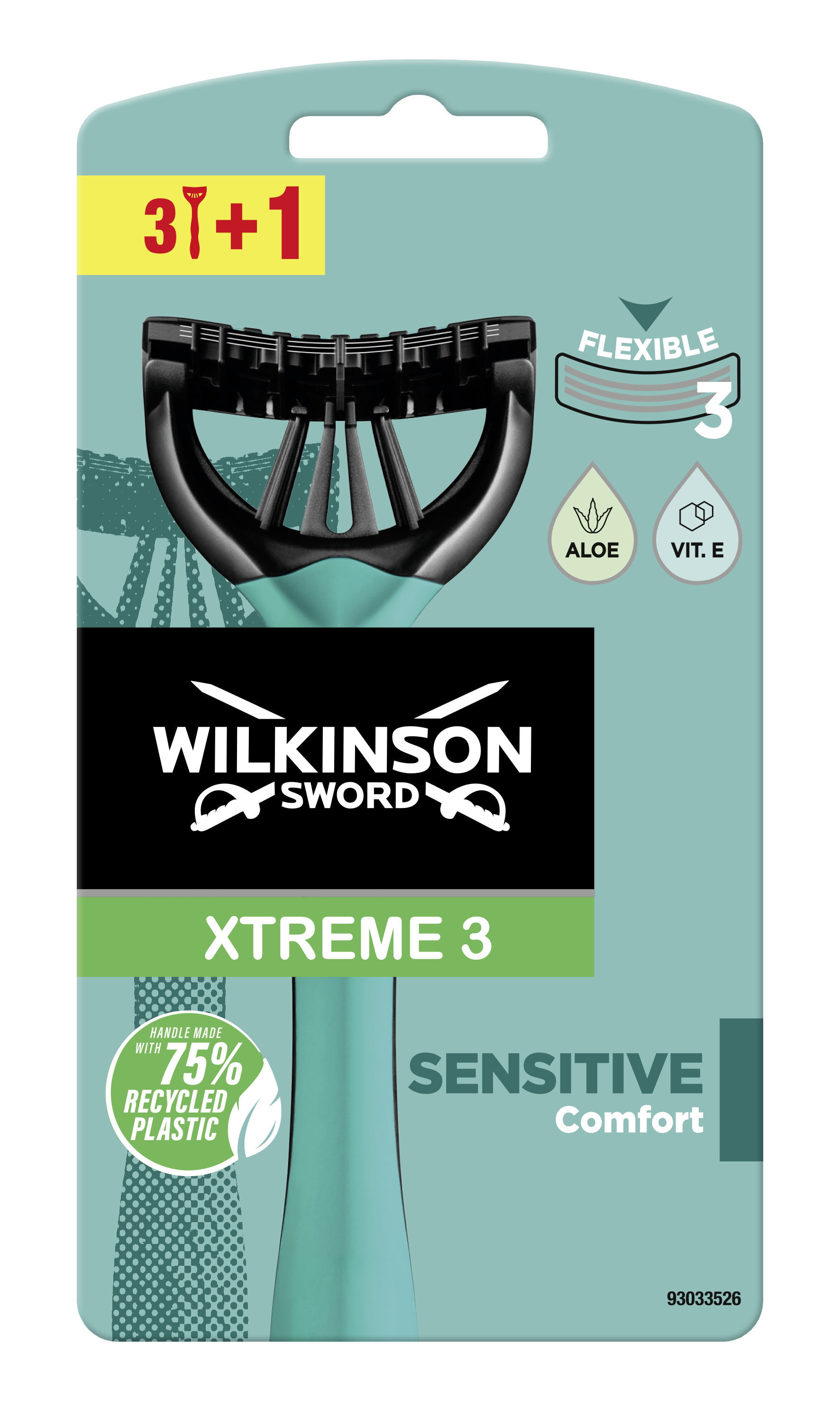 Wilkinson Sword Jednorázový holicí strojek pro muže Wilkinson Xtreme3 Sensitive Comfort 3+1 ks
