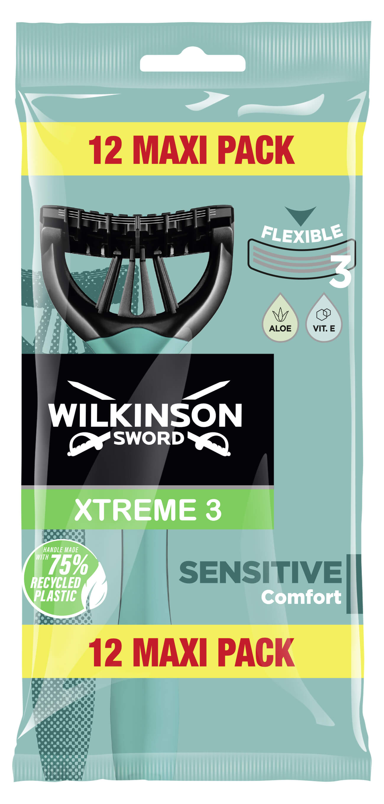 Wilkinson Sword Jednorázový holicí strojek pro muže Wilkinson Xtreme3 Sensitive Comfort 12 ks