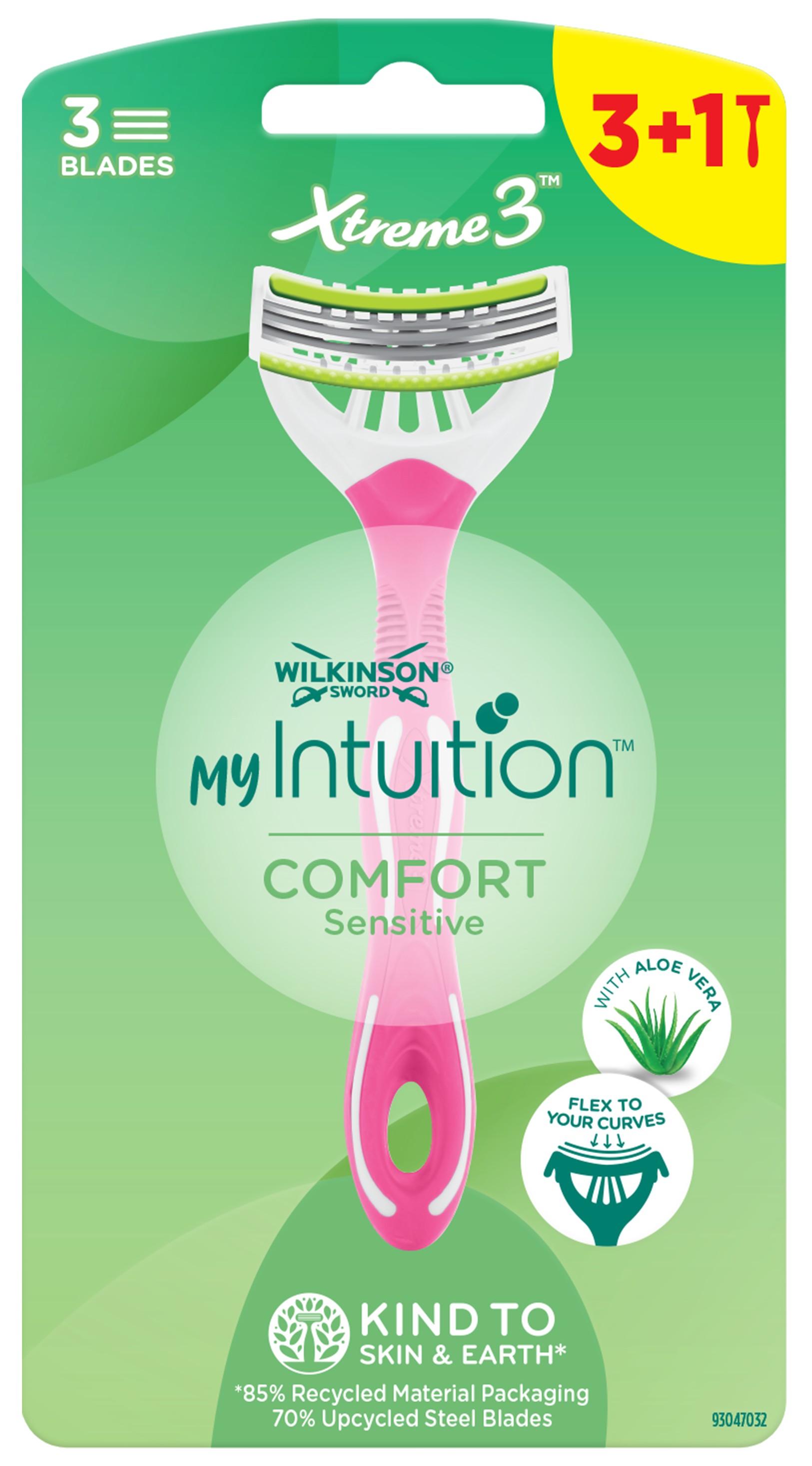 Wilkinson Sword Jednorazový holiaci strojček pre ženy My Intuition Comfort Sensitive 3 + 1 ks