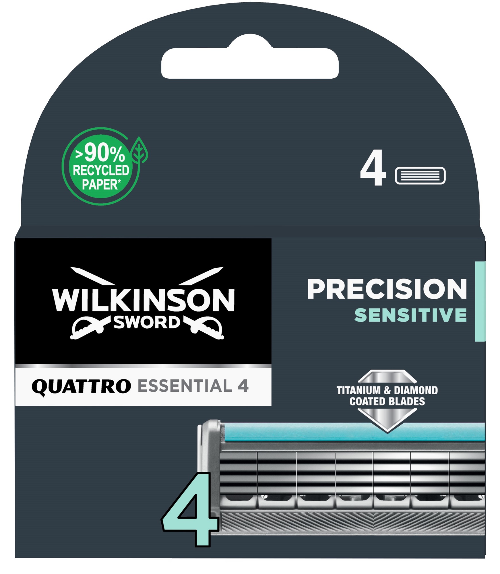 Wilkinson Sword Náhradní hlavice Quattro Essential Precision Sensitive 4 ks
