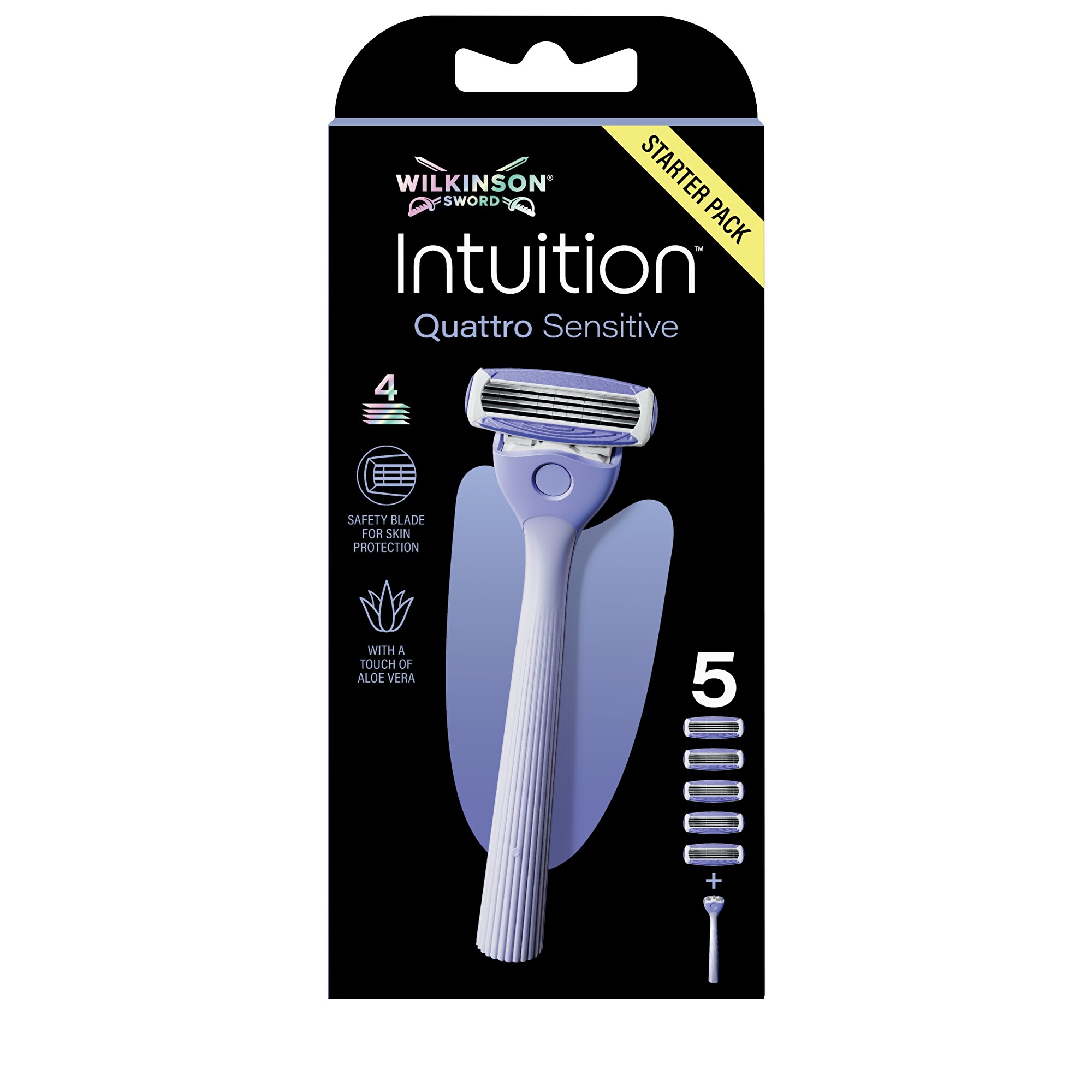 Wilkinson Sword Intuition Quattro Sensitive holicí strojek + náhradní břity 5 ks