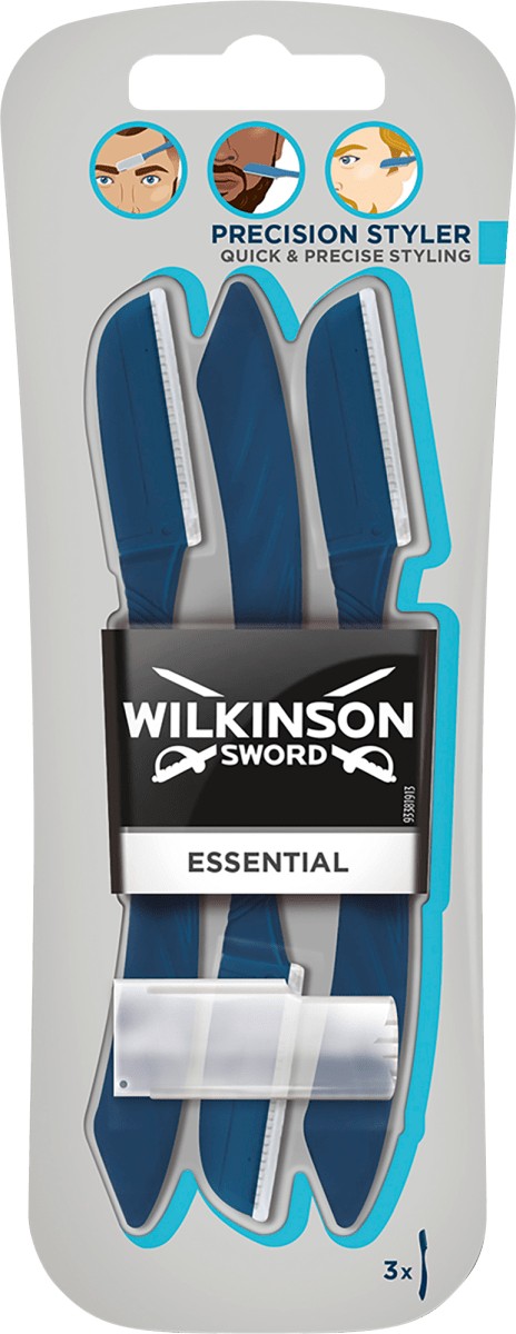 Wilkinson Sword Essential Precision Styler holiaci strojček na obočie pre mužov 3 ks