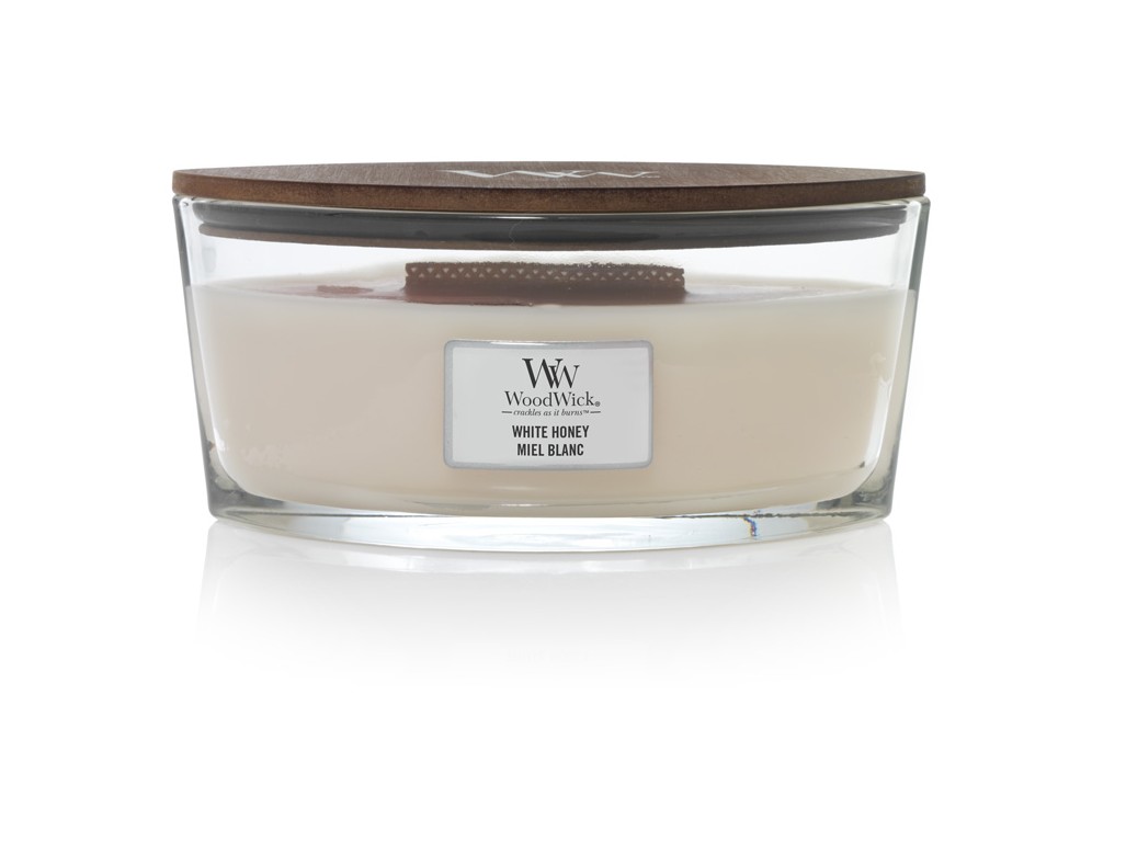 WoodWick Vonná sviečka loď White Honey 453,6 g