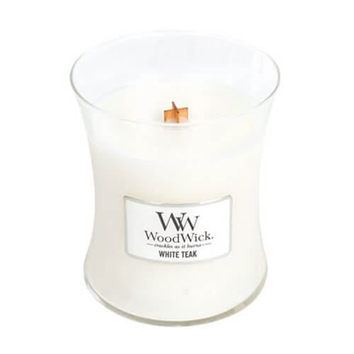 WoodWick Vonná svíčka váza White Teak 275 g