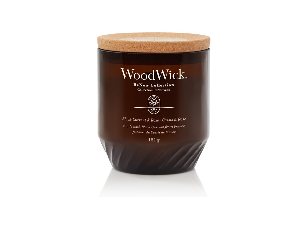Levně WoodWick Vonná svíčka ReNew sklo střední Black Currant & Rose 184 g