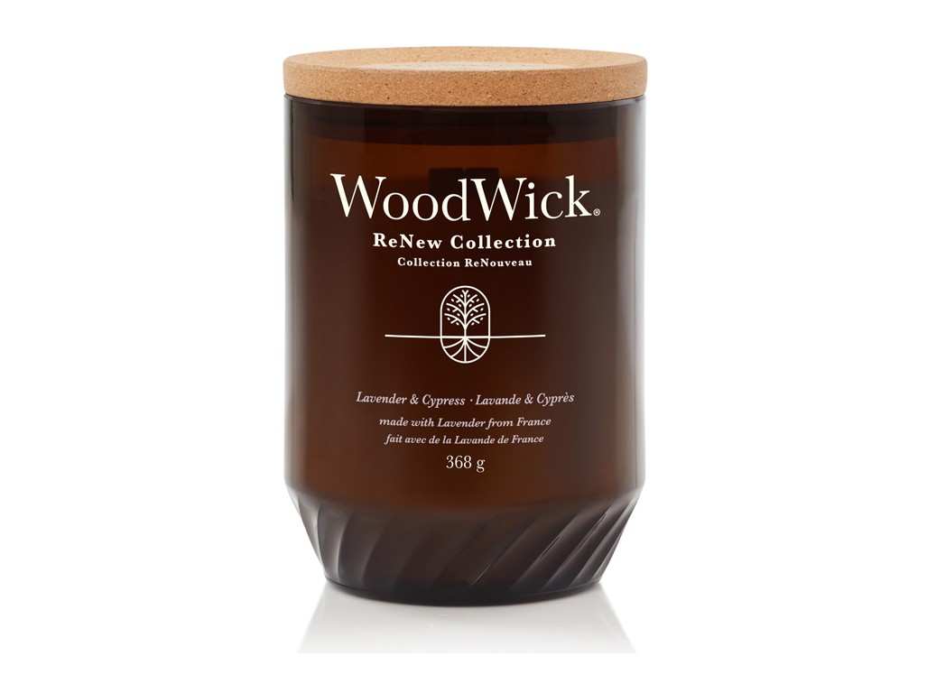 WoodWick Vonná sviečka ReNew sklo veľké Lavender & Cypress 368 g