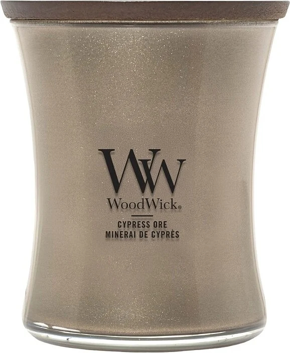 WoodWick Vonná svíčka střední Precious Metals Cypress Ore 275 g