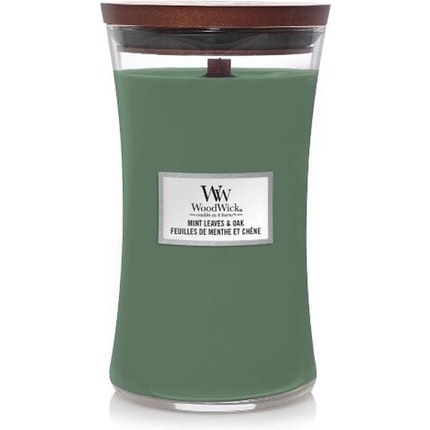 Levně WoodWick Vonná svíčka váza velká Mint Leaves & Oak 609,5 g
