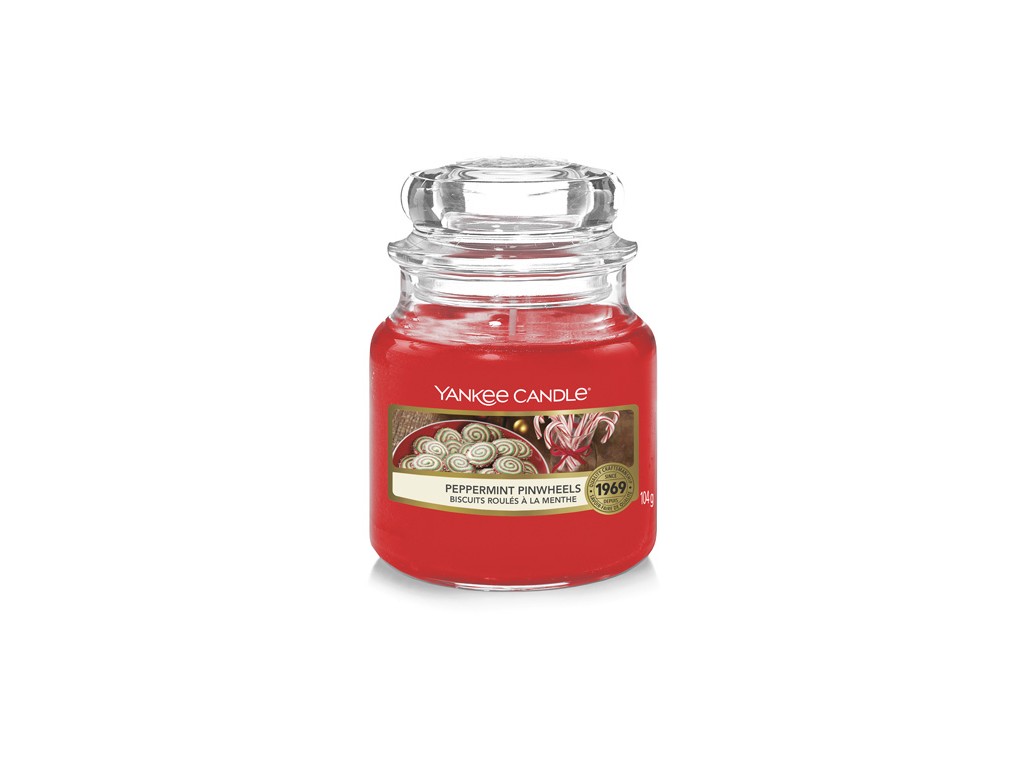 Levně Yankee Candle Aromatická svíčka Classic malá Peppermint Pinwheels 104 g