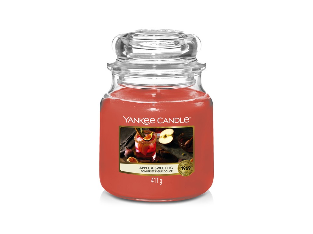 Yankee Candle Aromatická svíčka Classic střední Apple & Sweet Fig 411 g