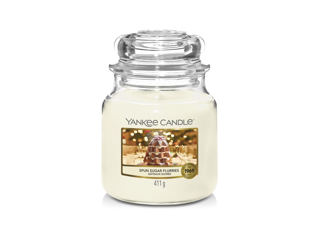 Levně Yankee Candle Aromatická svíčka Classic střední Spun Sugar Flurries 411 g