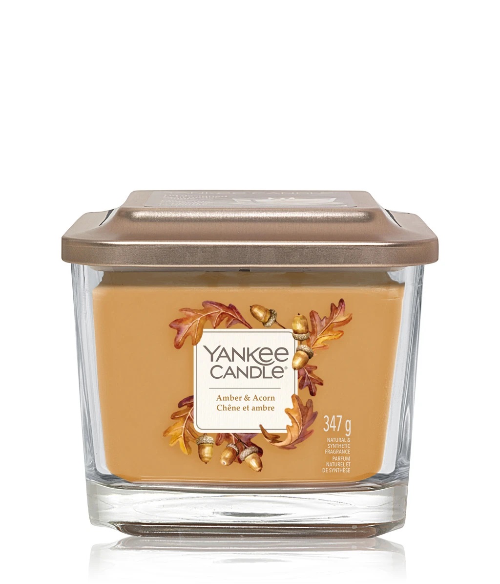 Yankee Candle Aroma sviečka malá hranatá Elevation Amber & Acorn 96 g