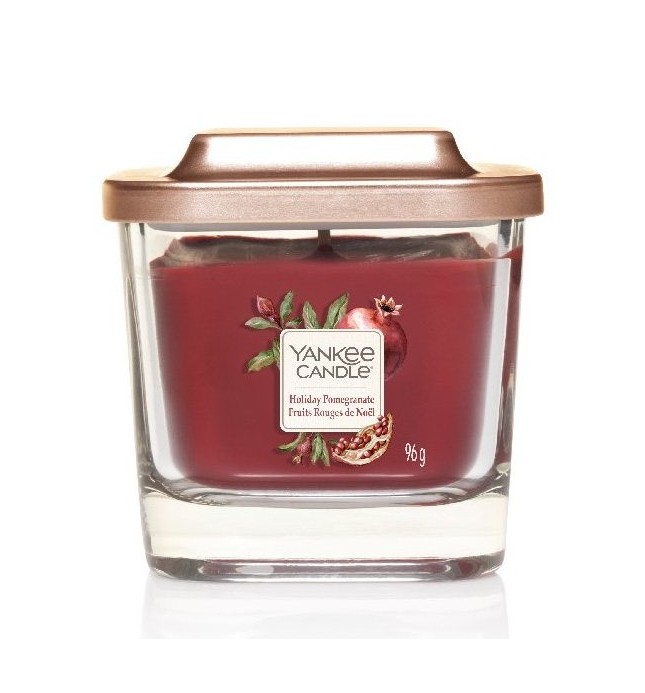 Yankee Candle Aromatická svíčka malá hranatá Holiday Pomegranate 96 g