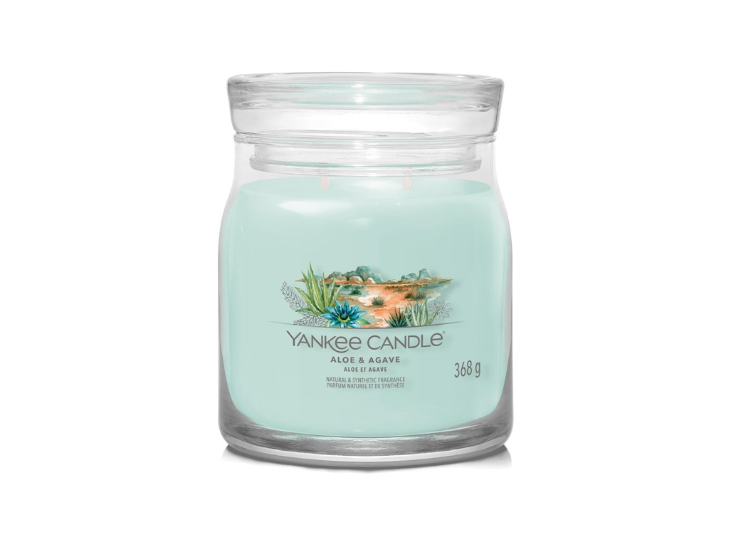 Levně Yankee Candle Aromatická svíčka Signature sklo střední Aloe & Agave 368 g