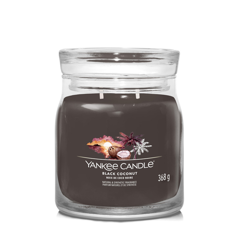 Levně Yankee Candle Aromatická svíčka Signature sklo střední Black Coconut 368 g