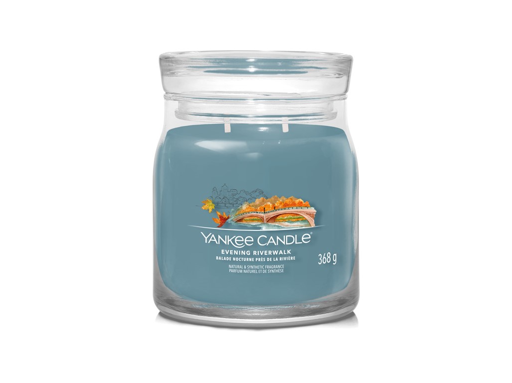 Yankee Candle Aromatická svíčka Signature sklo střední Evening Riverwalk 368 g