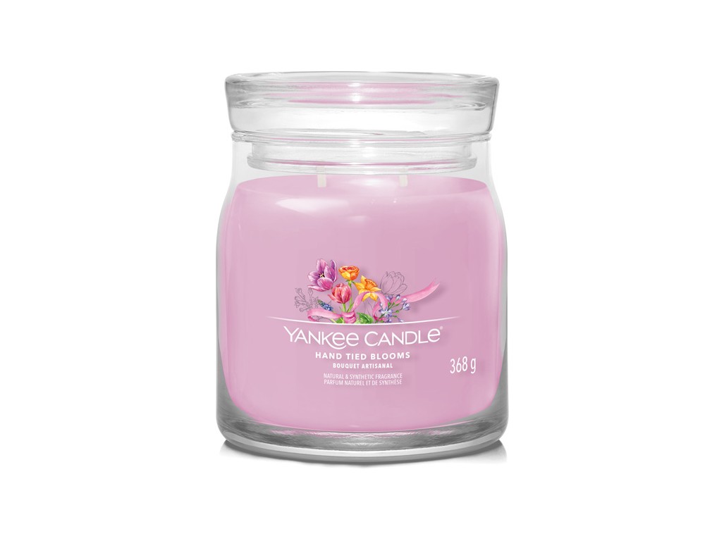 Levně Yankee Candle Aromatická svíčka Signature sklo střední Hand Tied Blooms 368 g