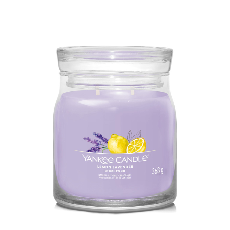 Yankee Candle Aromatická sviečka Signature sklo stredná Lemon Lavender 368 g