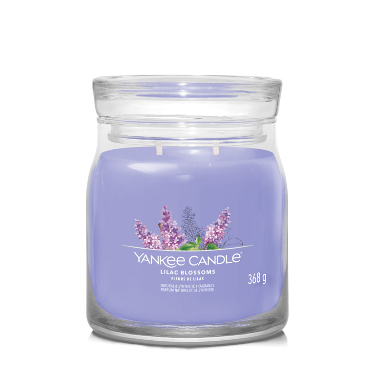Yankee Candle Aromatická svíčka Signature sklo střední Lilac Blossoms 368 g