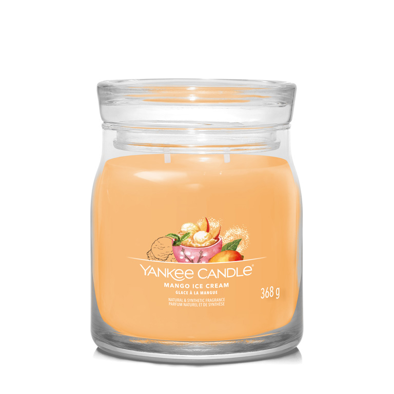Levně Yankee Candle Aromatická svíčka Signature sklo střední Mango Ice Cream 368 g