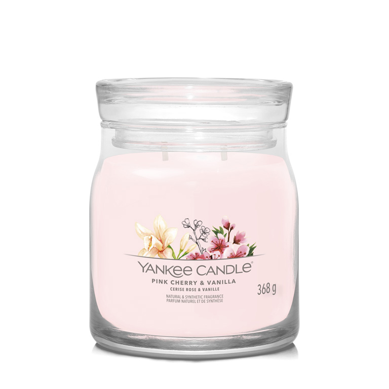 Yankee Candle Aromatická svíčka Signature sklo střední Pink Cherry & Vanilla 368 g