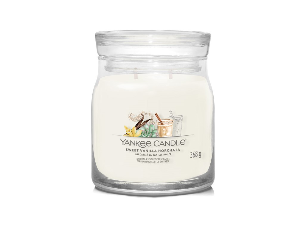 Yankee Candle Aromatická sviečka Signature sklo stredná Sweet Vanilla Horchata 368 g