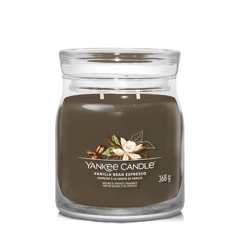 Levně Yankee Candle Aromatická svíčka Signature sklo střední Vanilla Bean Espresso 368 g