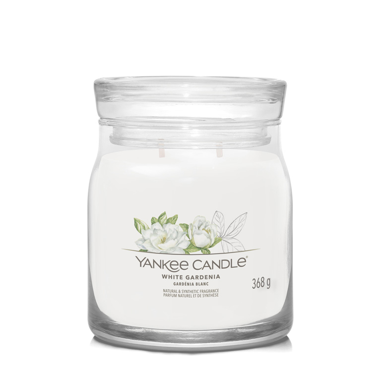 Levně Yankee Candle Aromatická svíčka Signature sklo střední White Gardenia 368 g
