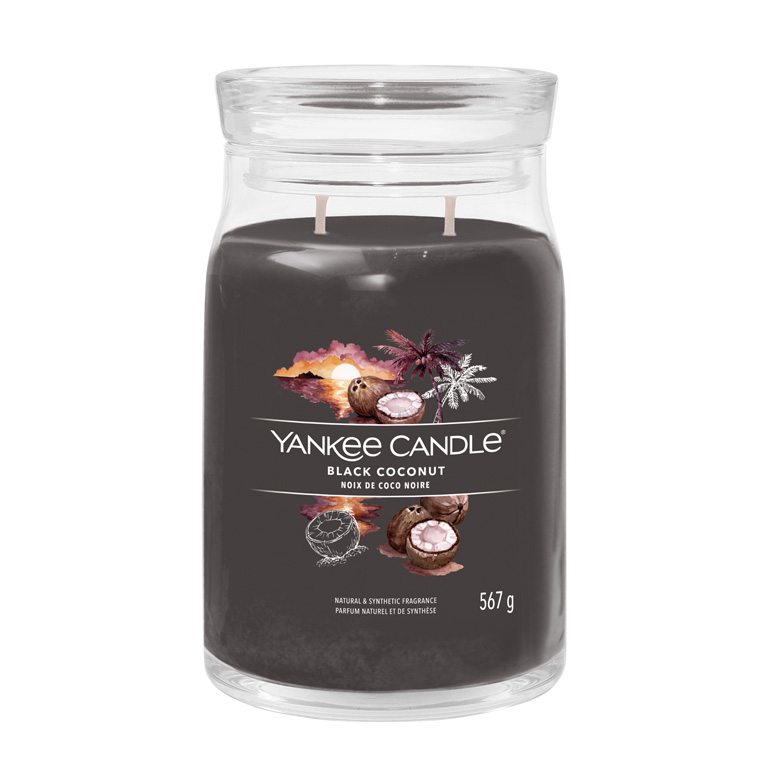 Yankee Candle Aromatická svíčka Signature sklo velké Black Coconut 567 g