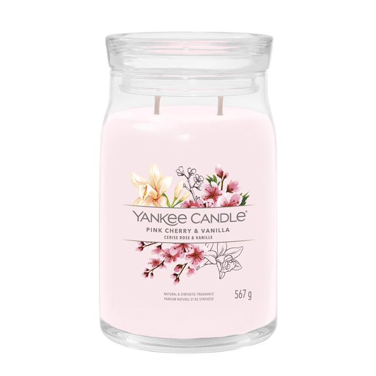 Levně Yankee Candle Aromatická svíčka Signature sklo velké Pink Cherry & Vanilla 567 g