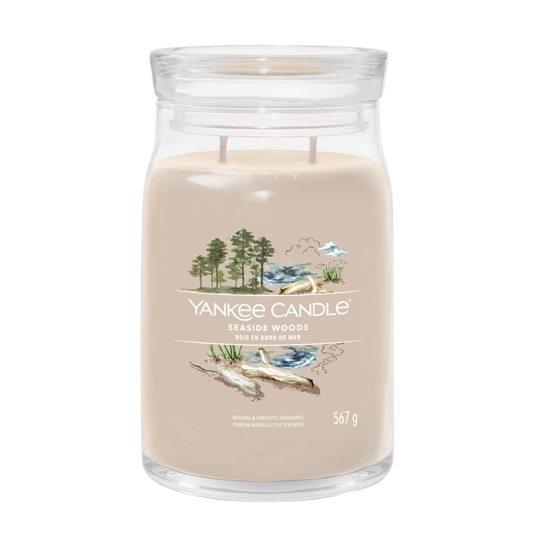 Levně Yankee Candle Aromatická svíčka Signature sklo velké Seaside Woods 567 g